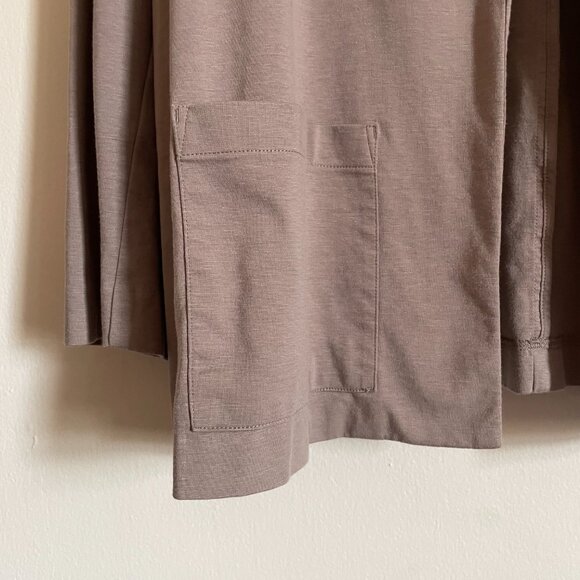 Eileen Fisher | Neutral Brown Organic Cotton Ponte Blazer Front Pockets 2X - Picture 3 of 7